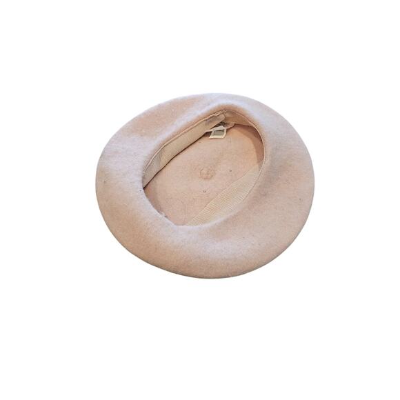 Vintage Y2K Womens Wool Blend Beret Hat Light Pink w/ Pears Preppy - Picture 3 of 5